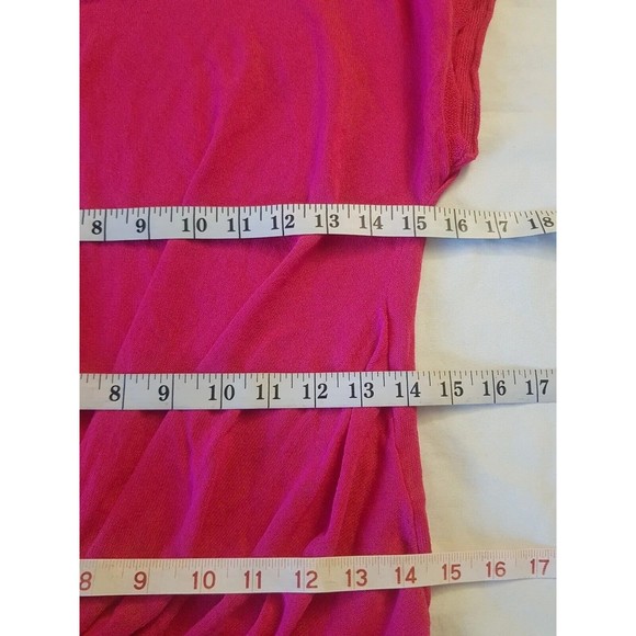 T Tahari Womens Pink Barbiecore Blouse Top Size XS Fuchsia Pink Twist Hem Front - Picture 11 of 13